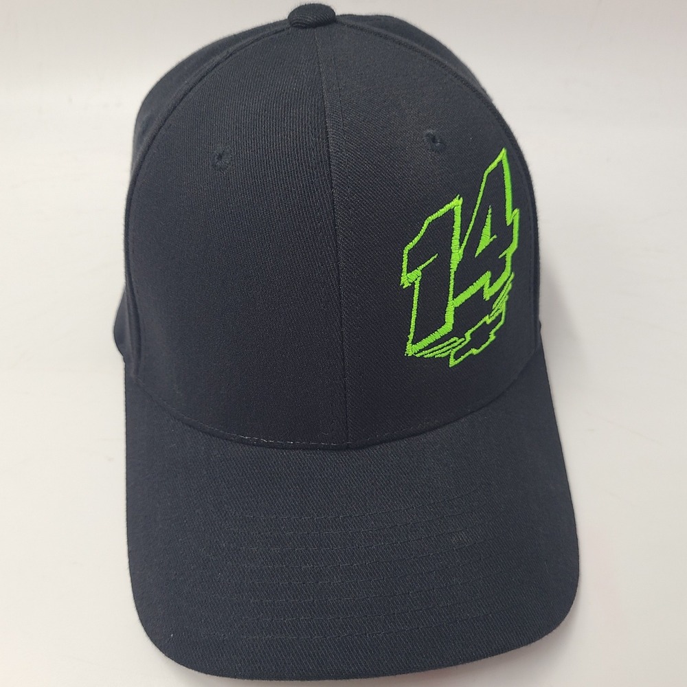 Chevrolet Hat Fitted L-XL Yupoong Black Green #14 Chevy Racing‎ Logo Casual Men